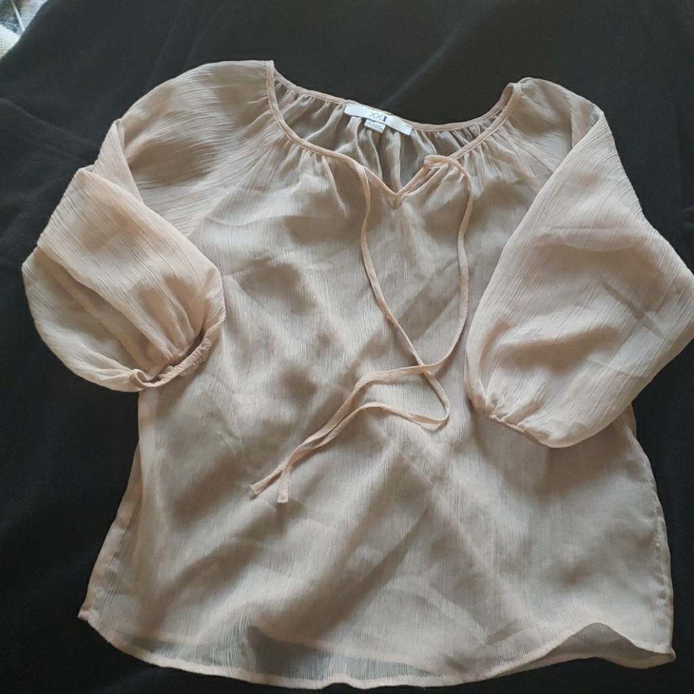 Tan sheer blouse